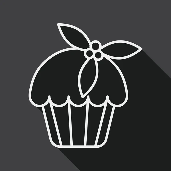 Christmas cake flat icon with long shadow, line icon — Stock vektor