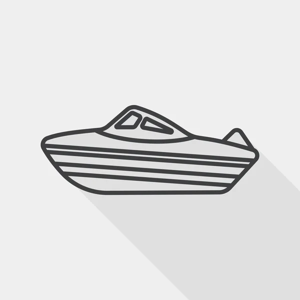 Transportation ship flat icon with long shadow, line icon — Stockový vektor