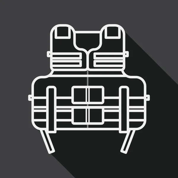 Life vest flat icon with long shadow, line icon — 图库矢量图片