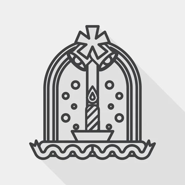 Vela de Navidad icono plano con sombra larga, icono de línea — Archivo Imágenes Vectoriales