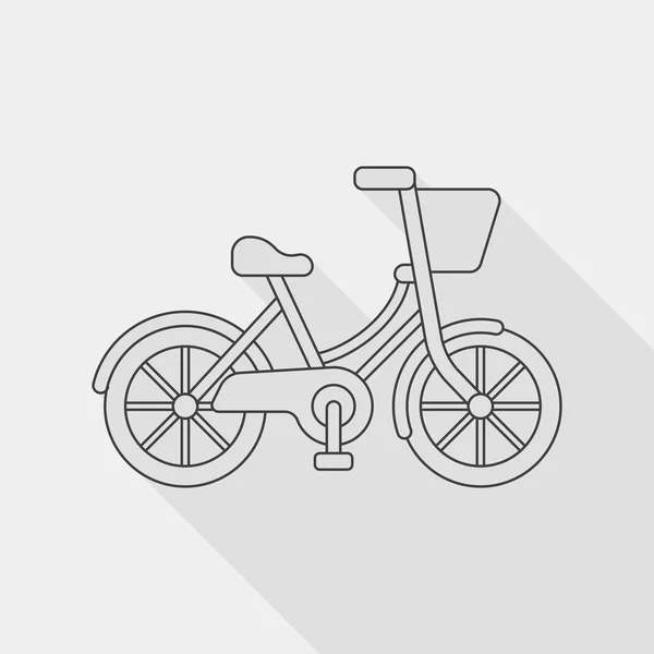 Transportation bicycle flat icon with long shadow, line icon — ストックベクタ