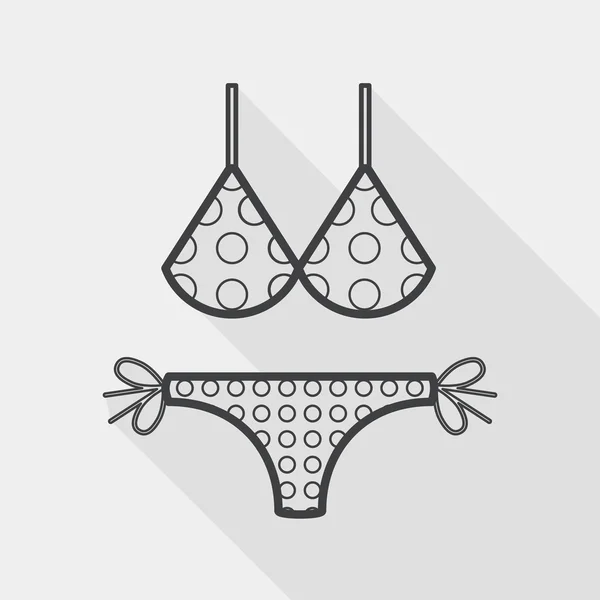 Swimming suit flat icon with long shadow, line icon — Wektor stockowy