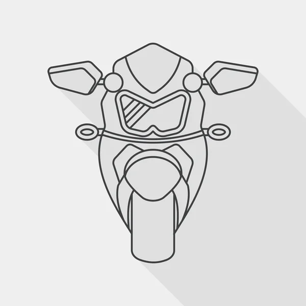 Transportation motorcycle flat icon with long shadow, line icon — Stockový vektor