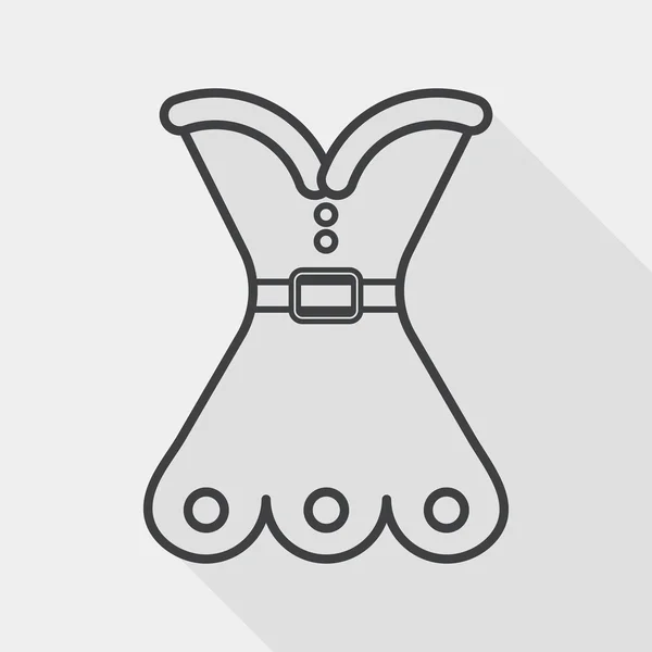Robe de Noël icône plate avec ombre longue, eps10, icône de ligne — Image vectorielle