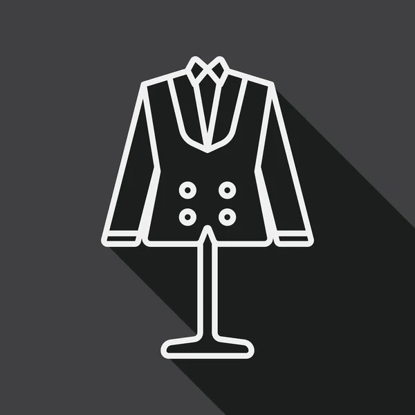 Wedding groom suit flat icon with long shadow, line icon — Stockvector