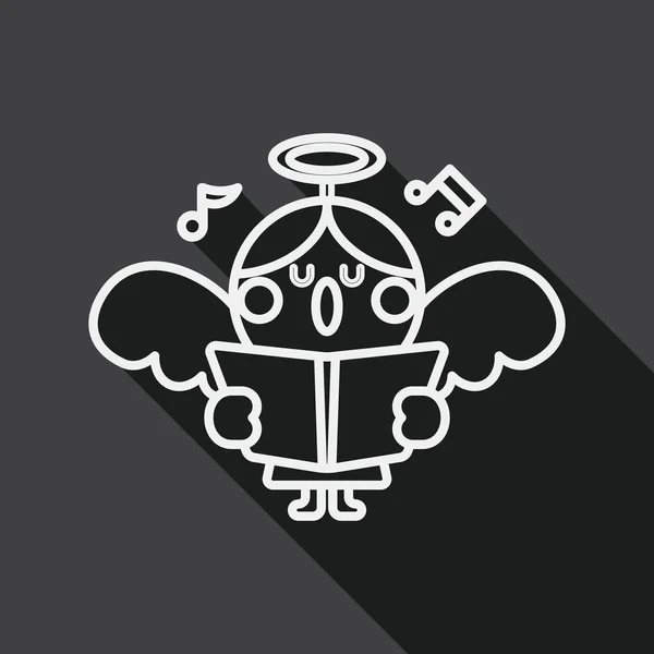 Ángel icono plano con sombra larga, eps10, icono de línea — Vector de stock