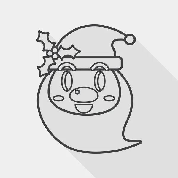 Santa Claus icono plano con sombra larga, eps10, icono de línea — Vector de stock