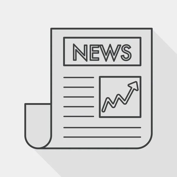 Financial news flat icon with long shadow, line icon — Stok Vektör