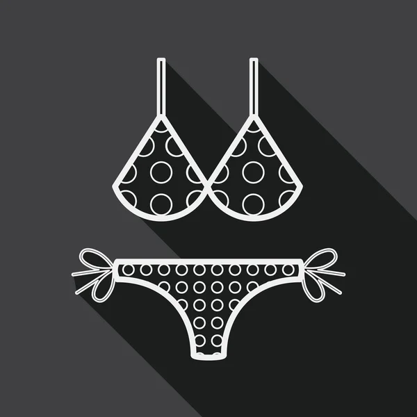 Swimming suit flat icon with long shadow, line icon — Διανυσματικό Αρχείο
