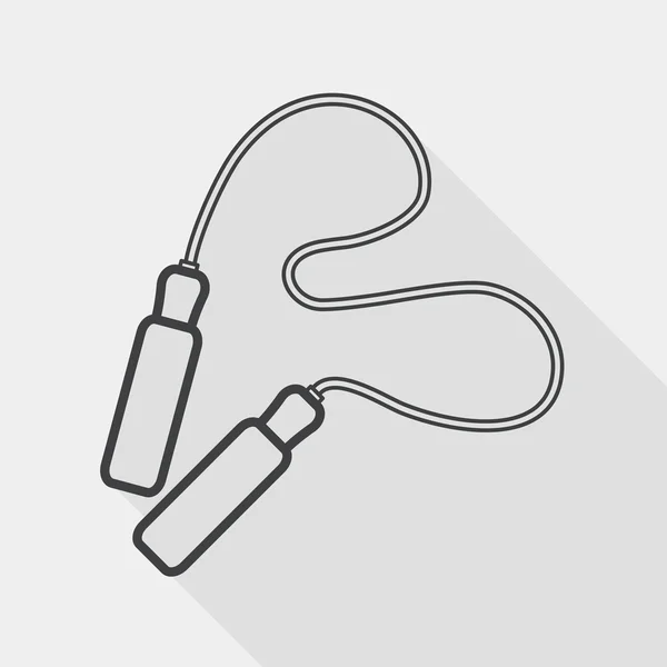 Corde à sauter icône plate avec ombre longue, icône de ligne — Image vectorielle