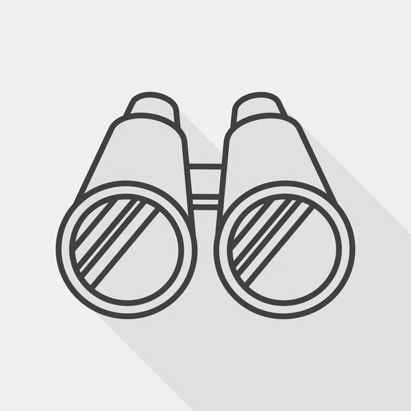 Binoculars flat icon with long shadow, line icon — Stock vektor