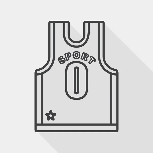 Basketbal kleding platte pictogram met lange schaduw, lijn pictogram — Stockvector