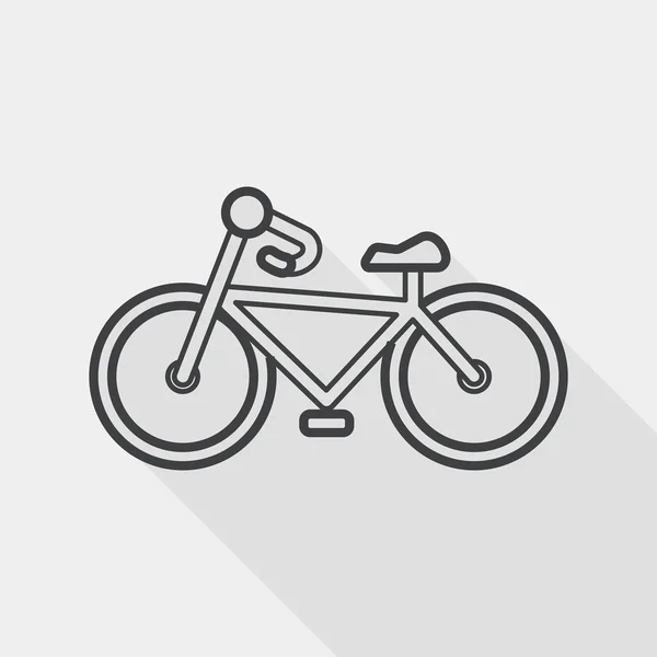 Icône plate vélo de transport avec ombre longue, icône de ligne — Image vectorielle