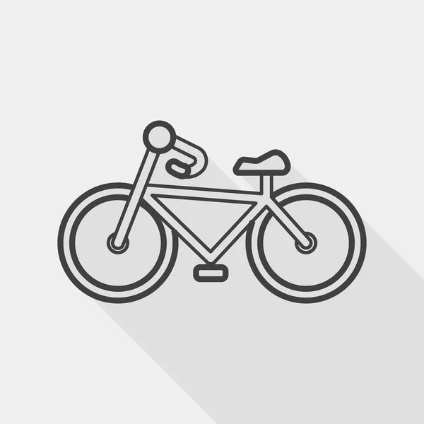 Transportation bicycle flat icon with long shadow, line icon — Stock Vector