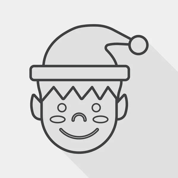 Рождественский мальчик плоская икона с длинной тенью, линия значок — стоковый вектор