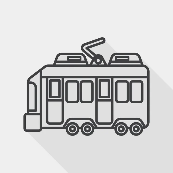 Transportation train flat icon with long shadow, line icon — Wektor stockowy