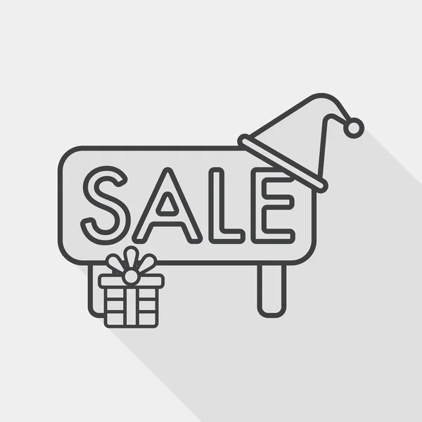 Christmas sale flat icon with long shadow, eps10, line icon — Stockový vektor