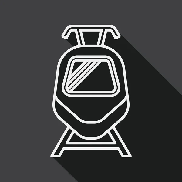 Transportation train flat icon with long shadow, line icon — Stock vektor