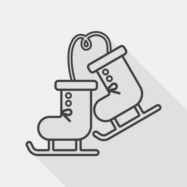 Ski boot flat icon with long shadow, line icon — Stockový vektor