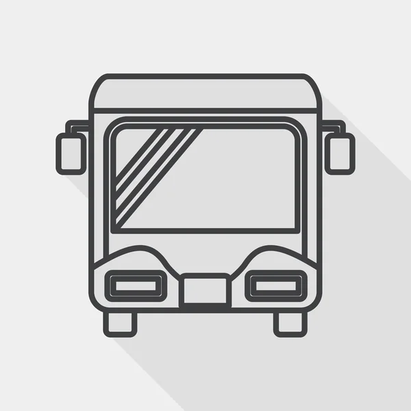 Transporte autobús icono plano con sombra larga, icono de línea — Archivo Imágenes Vectoriales