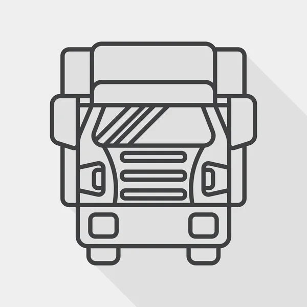 Transportation truck flat icon with long shadow, line icon — Stockvector