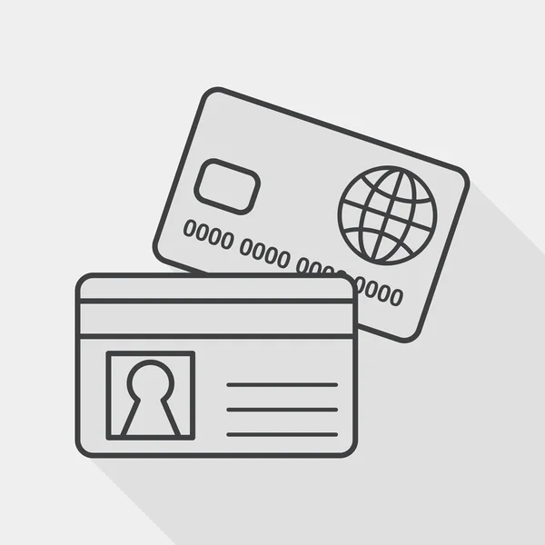 Credit card flat icon with long shadow, line icon — Stockový vektor