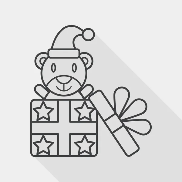 Gift flat icon with long shadow, line icon — Wektor stockowy