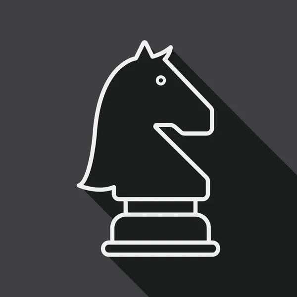 Chess flat icon with long shadow, line icon — Wektor stockowy