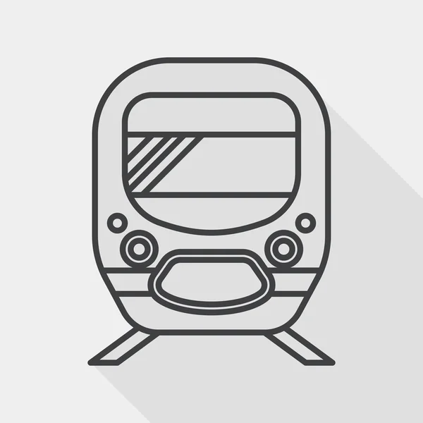 Transportation subway flat icon with long shadow, line icon — Stock vektor