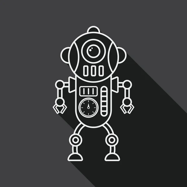 Robota koncept ploché ikony s dlouhý stín, linie ikonu — Stockový vektor