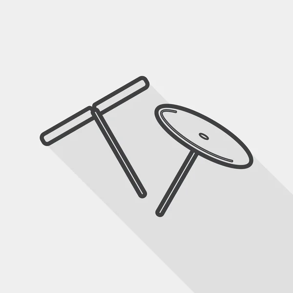 Pás hélice brinquedo ícone plana com sombra longa, ícone de linha — Vetor de Stock