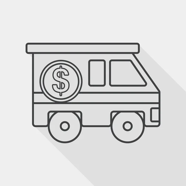 Armored car flat icon with long shadow, line icon — Stockový vektor