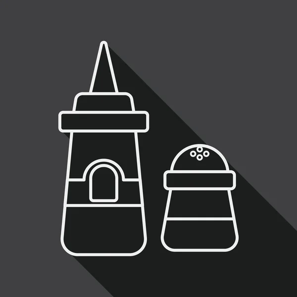 Sauce flat icon with long shadow, line icon — Stock vektor