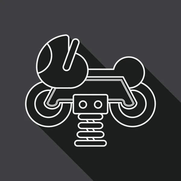 Playground toy motor  flat icon with long shadow, line icon — Stockový vektor