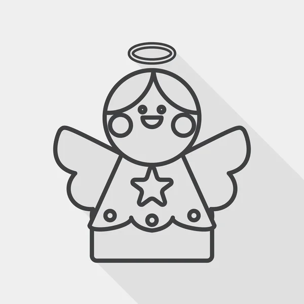 Engel flache Ikone mit langem Schatten, Eps10, Liniensymbol — Stockvektor