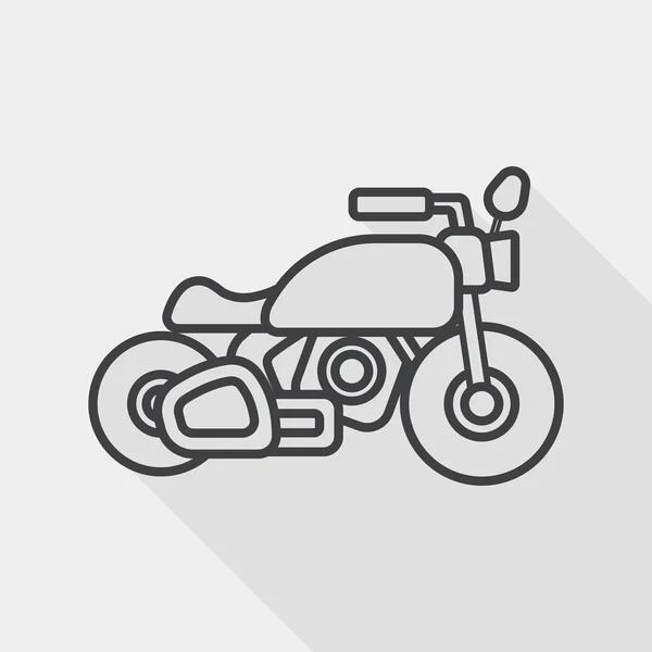 Transporte motocicleta icono plano con sombra larga, icono de línea — Vector de stock