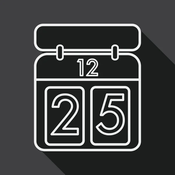 Calendar flat icon with long shadow, line icon — ストックベクタ