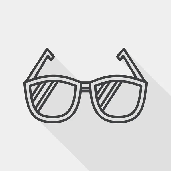 Gafas de sol icono plano con sombra larga, icono de línea — Archivo Imágenes Vectoriales