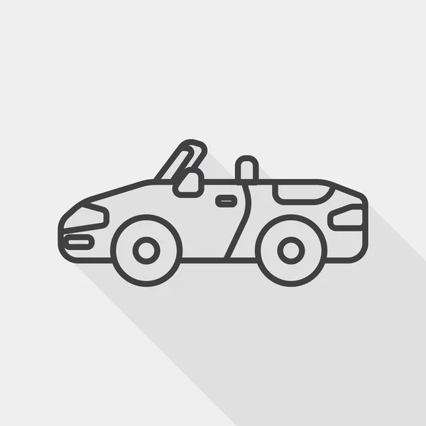 Transport voiture ouverte icône plate avec ombre longue, icône de ligne — Image vectorielle