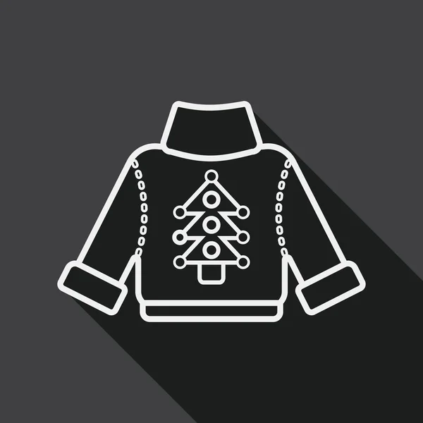 Sweater flat icon with long shadow, eps10, line icon — 스톡 벡터