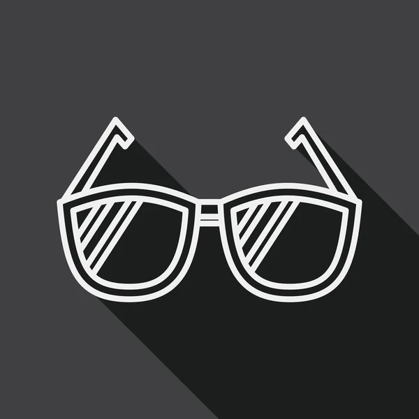 Sunglasses flat icon with long shadow, line icon — Stock vektor