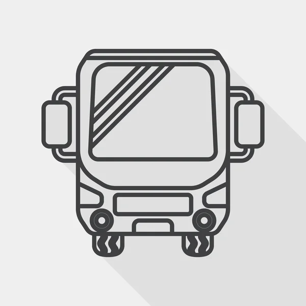 Transport bus flad ikon med lang skygge, linje ikon – Stock-vektor