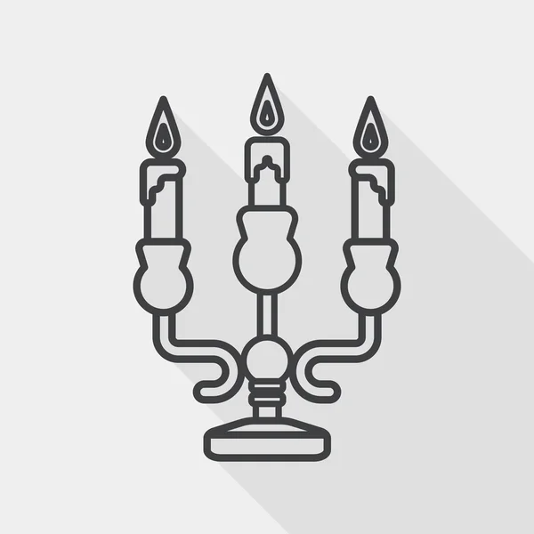 Christmas candle flat icon with long shadow, line icon — Stock vektor