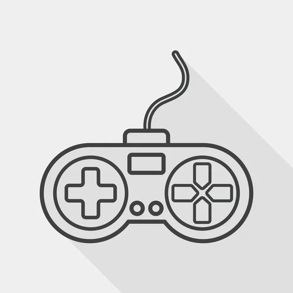 Joystick icono plano con sombra larga, icono de línea — Archivo Imágenes Vectoriales