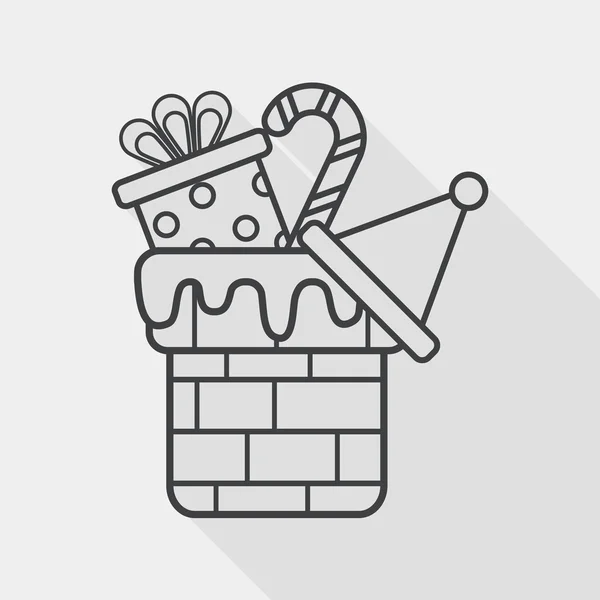 Christmas gifts flat icon with long shadow, line icon — ストックベクタ