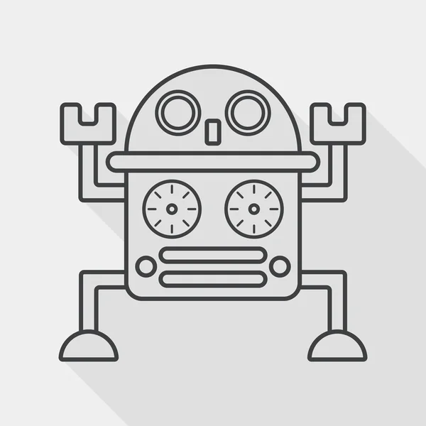 De platte pictogram robot met lange schaduw, lijn pictogram — Stockvector