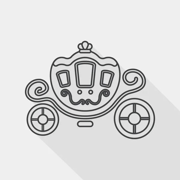 Matrimonio carrello icona piatta con lunga ombra, icona della linea — Vettoriale Stock