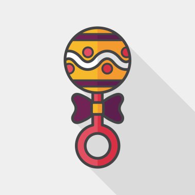 Bebek çıngırağı uzun gölge, eps 10 düz simgesiyle