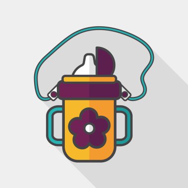 Uzun Gölge, eps 10 ile çocuk su şişesi düz simgesi