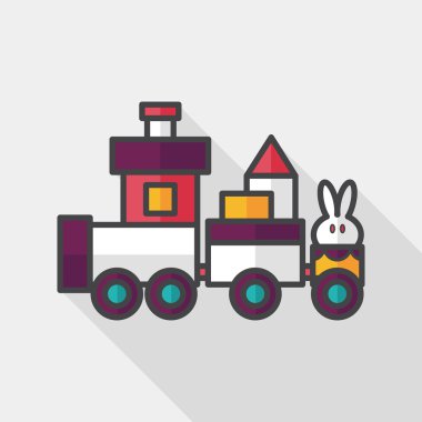 Tren oyuncak uzun gölge, eps10 düz simgesiyle